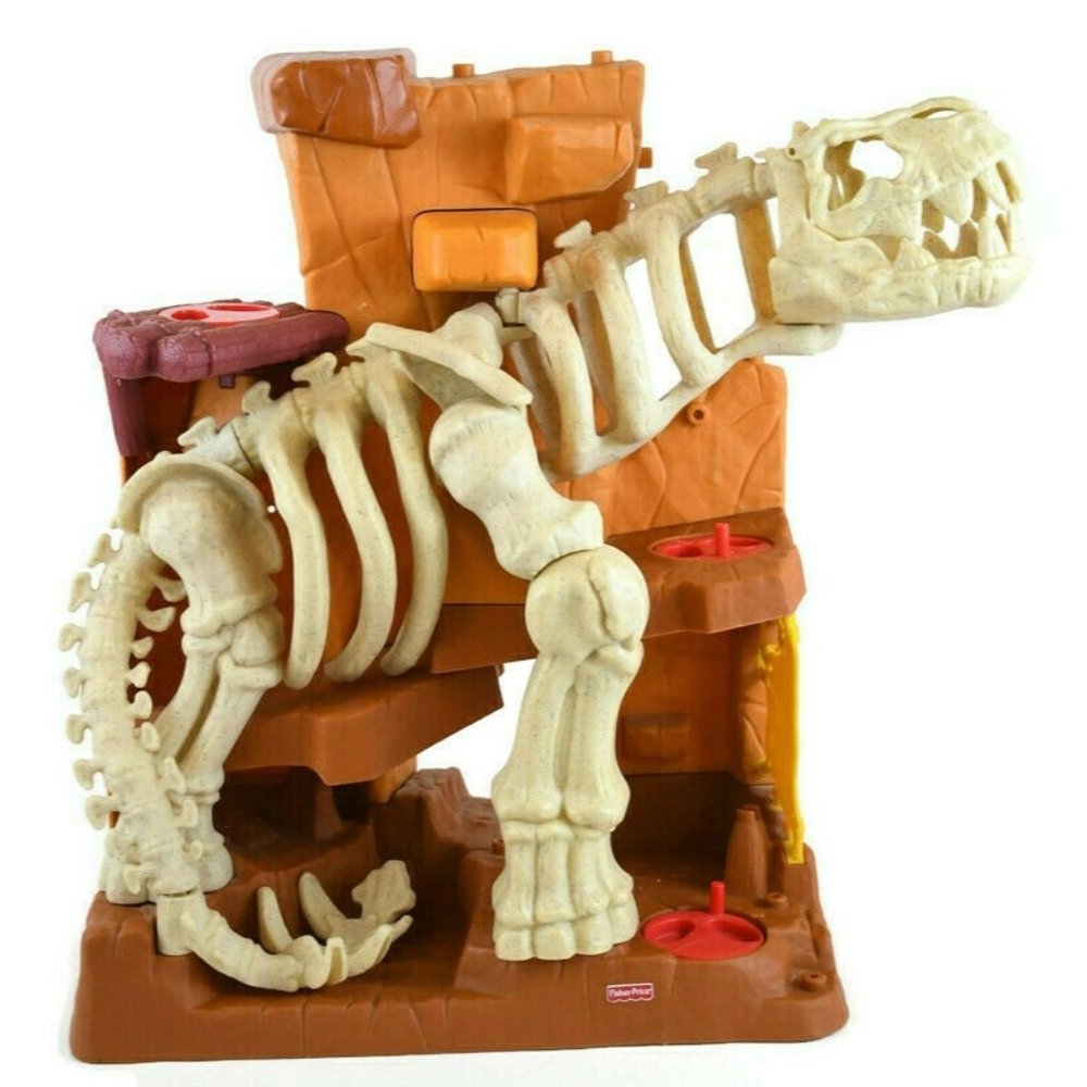 Fisher Price Imaginext Island of Lost Creatures T-Rex Dinosaur Skeleton Playset